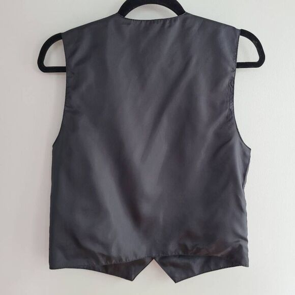 Holiday Editions black & white pinstriped vest office business professional form - Picture 2 of 10